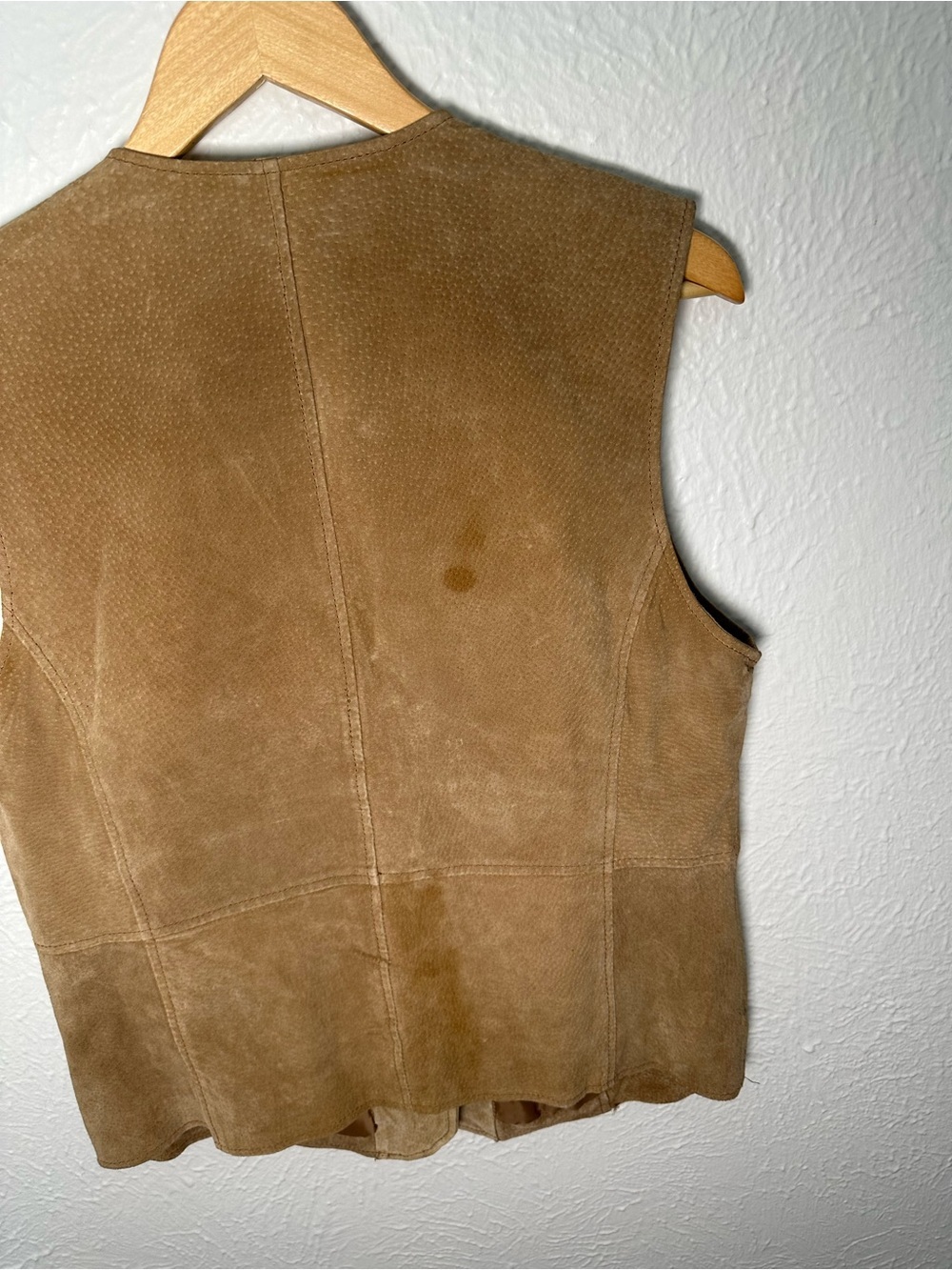 Outbrook Suede Vest Womens Large Tan Leather Embroidered Western Boho Vintage - Picture 8 of 8